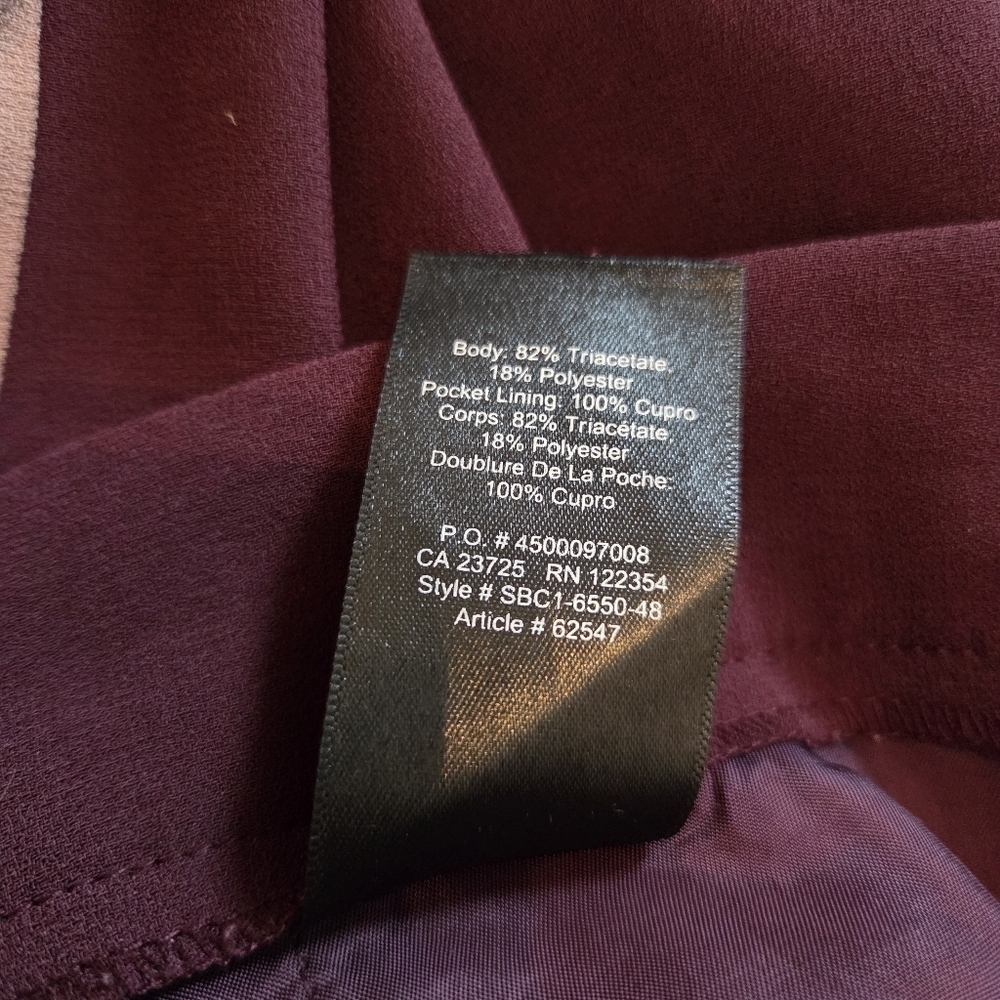 Aritzia Babaton Conan Pants Crepe Mid Rise Trousers Terado Cardamon Nutmeg Sz 6 - Picture 13 of 13